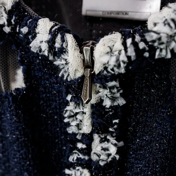 Chanel SS11 Metallic Distressed Hole Tweed Paneled Jacket - Picture 15 of 16